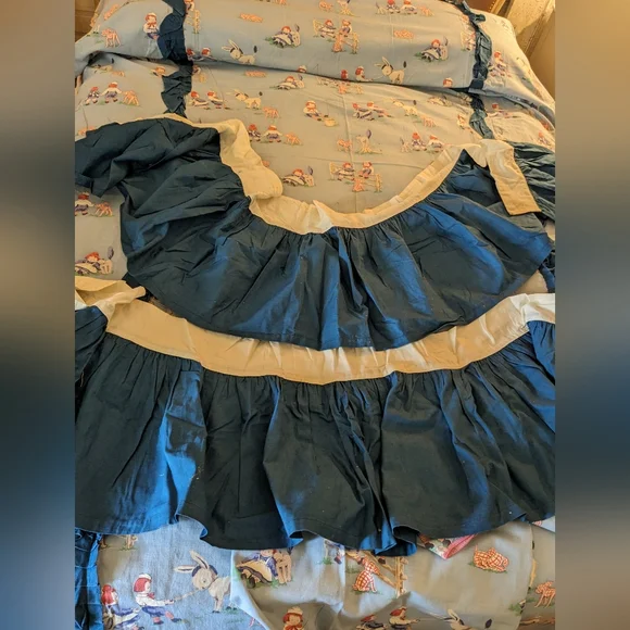 1930s Raggedy Ann and Andy Bedding Set 7pc Bedspread Curtains Chair Cover